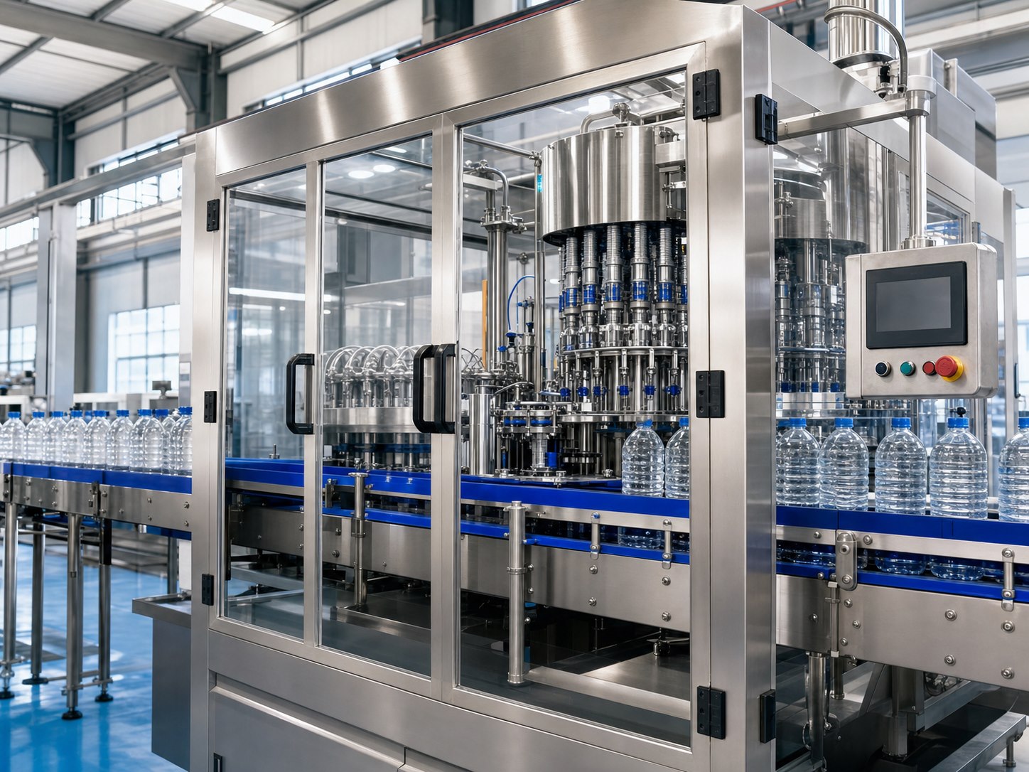 Rinsing filling capping machine for PET bottled water